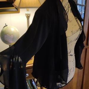 Black chiffon ruffle Jacket